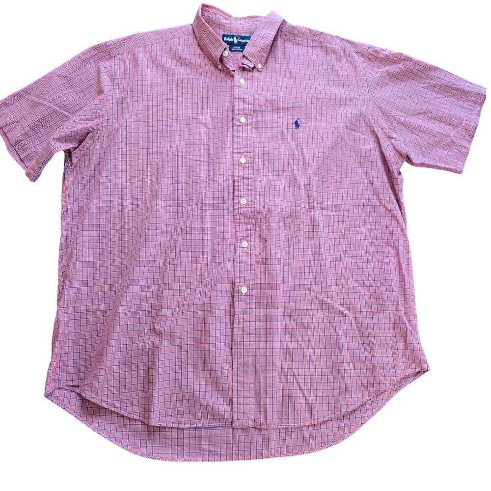 Polo by Ralph Lauren Pink Plaid Short Sleeve Button-Down Shirt